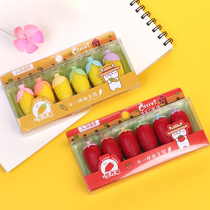 Fluorescent marker pen light color system set 6-color cute mini corn pepper model color stroke key marker pen