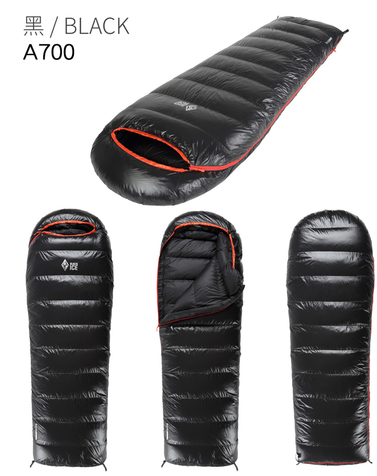 Đen băng phong bì ngoài trời xuống túi ngủ A400 A700 A1000 A1500 siêu nhẹ vịt xuống khâu mới - Túi ngủ túi ngủ cho be