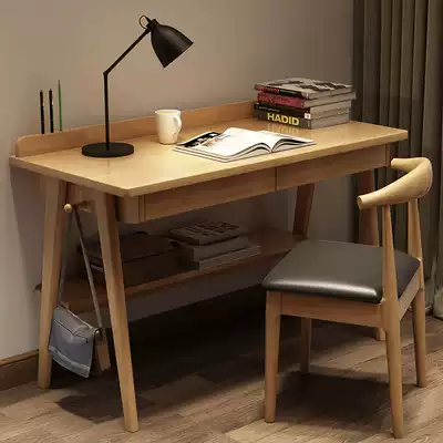 Desk solid wood small apartment home study table and chair combination simple modern desk economical student computer desk