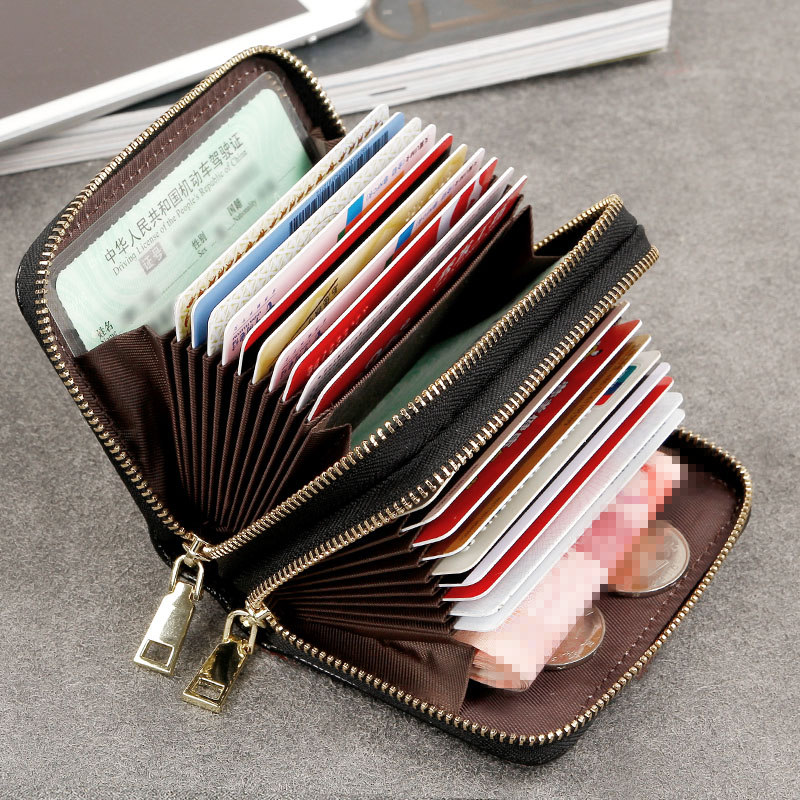 Driver's License card capacity duo ka wei double zipper organ women's purse multifunctional men xing shi zheng tao