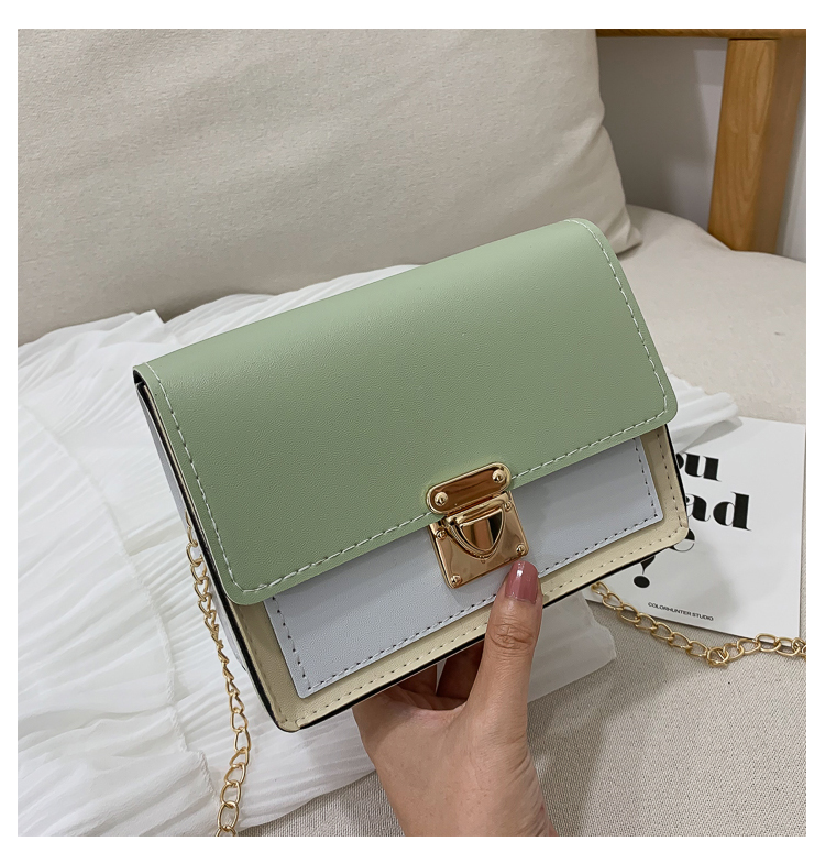 GreenMini Small bag 2020 new pattern Female bag   Little fragrance Versatile small change Inclined shoulder bag Ins super fire chain Small square bag