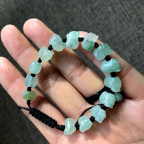 Natural a jade Burmese jade ice glutinous seed oil green carved hair pig bracelet