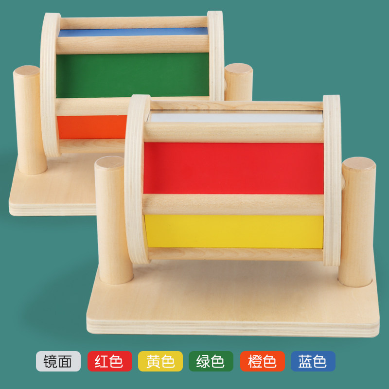 Montessori teaching aids Montessori wooden textile drum 0-3 years old infant early education cognitive educational toys