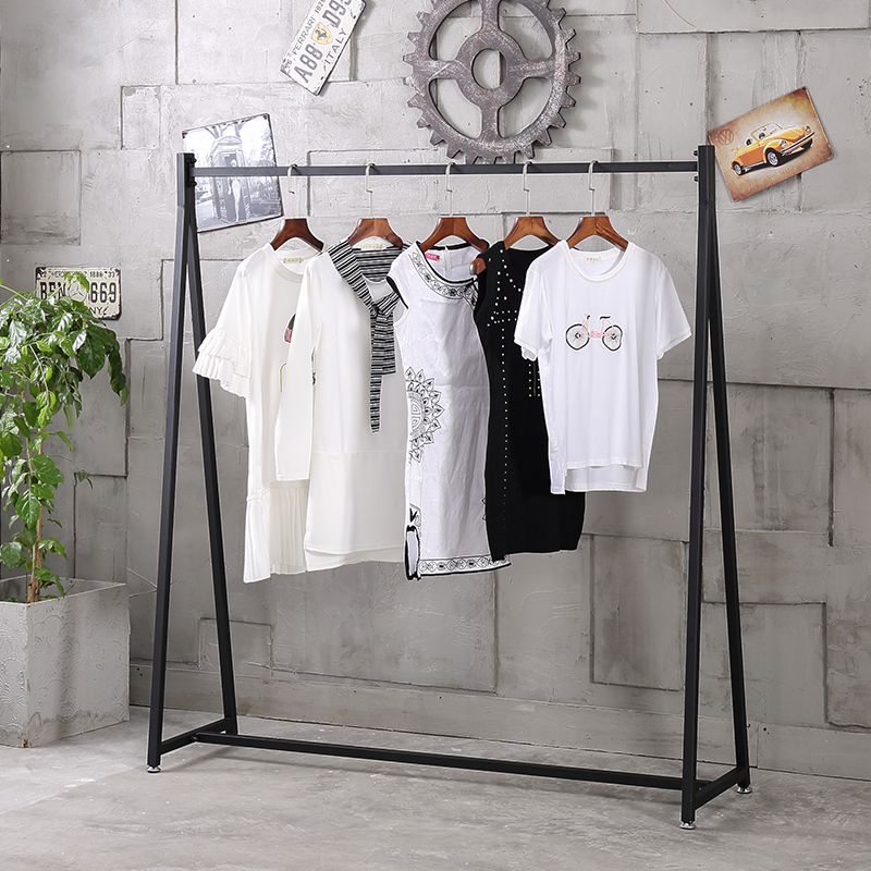 Wrought iron wedding dress rack dress rack Clothing store hangers Side hanging clothing rack Floor-standing men and women display rack shelves