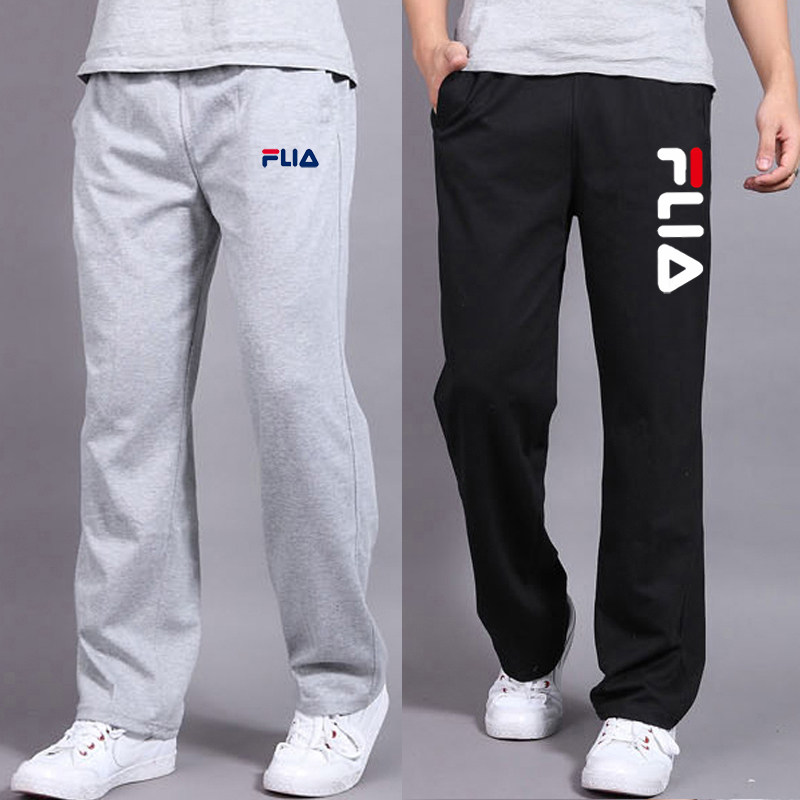 Summer thin sweatpants men's straight pants spring and autumn loose large size casual cotton knitted pants long pants