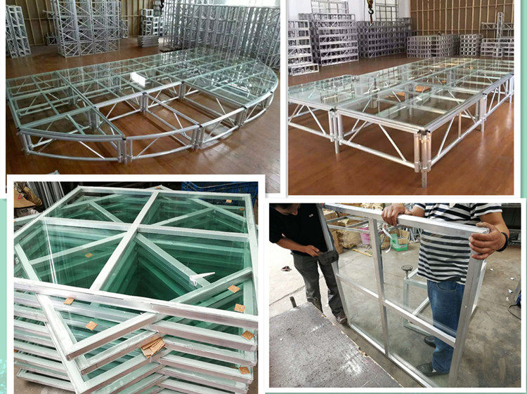 Aluminum alloy glass stage Tempered glass stage Wedding catwalk Aluminum alloy stage activity stage shelf