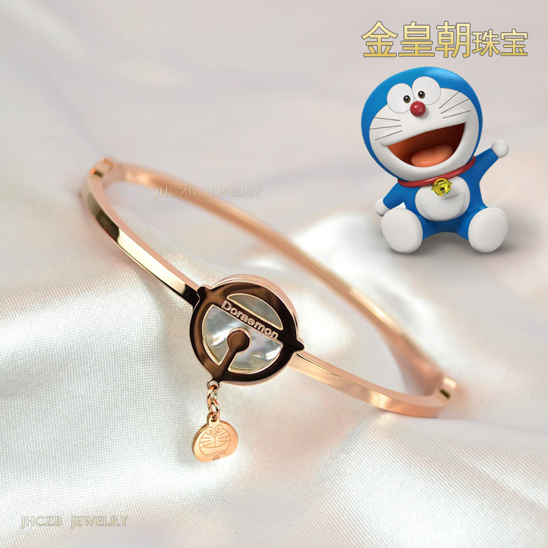 Máy mèo xanh con chuông xanh nữ vòng tay xà cừ hoa hồng vàng tặng bạn gái sinh nhật trị liệu không gây dị ứng Quà tặng giáng sinh vòng tay gỗ trầm hương