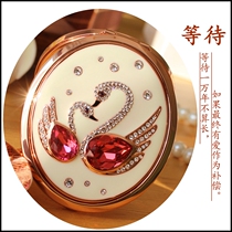 Russian craft metal alloy high-grade purple gold double-sided small mirror princess beauty cosmetic mirror gift festival