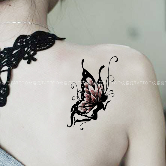 Tattoo fan butterfly tattoo stickers Angel tattoo stickers Waterproof