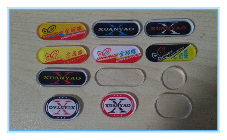 Ping pong bottom plate DIY handle accessories Qinglong gold spot butterfly logo LOGO web version printed flat plastic acrylic material