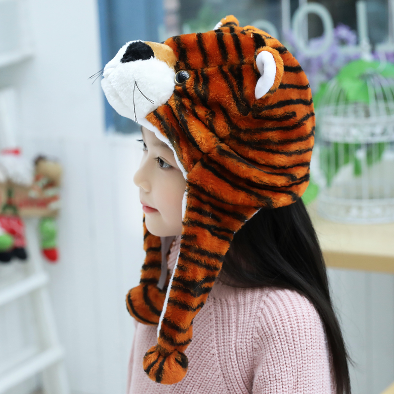 Trẻ em hoạt hình thỏ hổ động vật mũ chương trình đạo cụ hiệu suất mũ sang trọng mui xe động vật mẫu giáo - Phụ kiện tóc kẹp càng cua hàn quốc