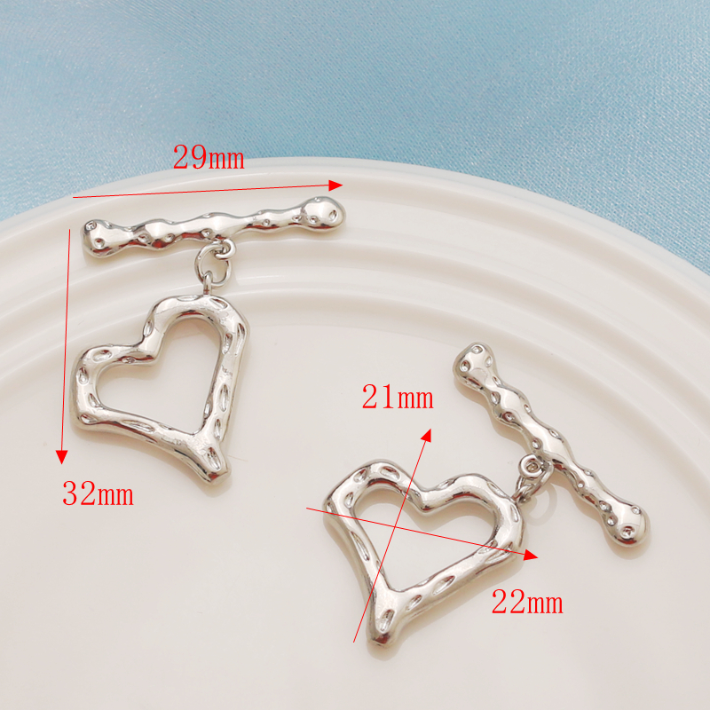 1 Piece Simple Style Heart Shape Alloy Plating Inlay Jewelry Accessories display picture 4