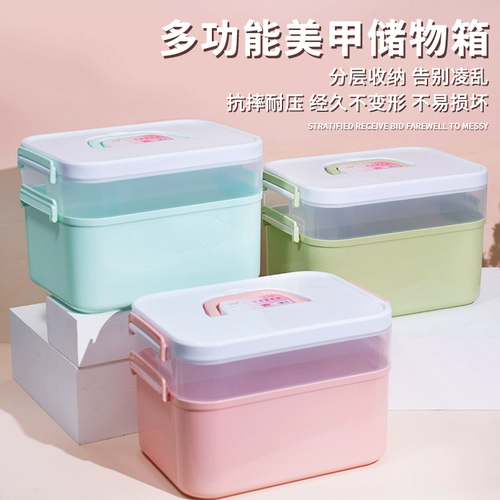 Вместительный и большой набор маникюрных инструментов для маникюра, портативный лак для ногтей, настольная коробка для хранения