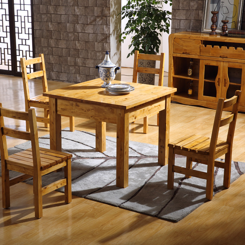 Usd 961 96 Solid Wood Dining Table Retractable Dining Table Chair Combination Square Rectangular Cypress Small Family Folding Table Wholesale From China Online Shopping Buy Asian Products Online From The Best