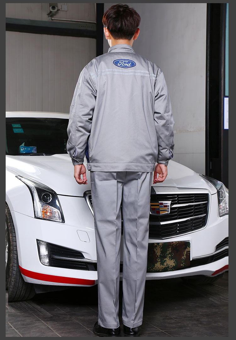 Cửa hàng Ford 4S áo dài tay sửa chữa xưởng sửa chữa dụng cụ nam sửa chữa ô tô tay dài cộng với quần yếm cotton phù hợp quần áo unisex