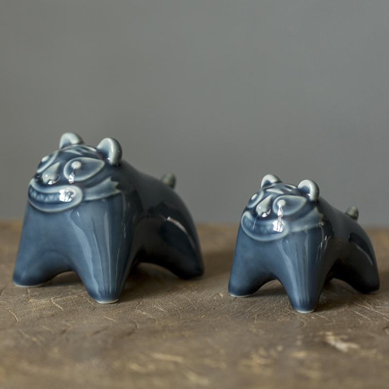 Jilan Menghu tea pet Tea ceremony little tiger ornaments Ceramic shadow green tea play accessories Space home decoration