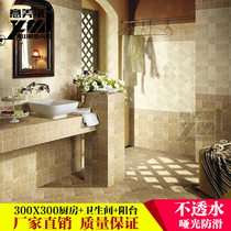 Kitchen and bathroom wall tiles 300X300 non-slip wear-resistant tiles balcony non-slip floor tiles pastoral wind Nine Tiles