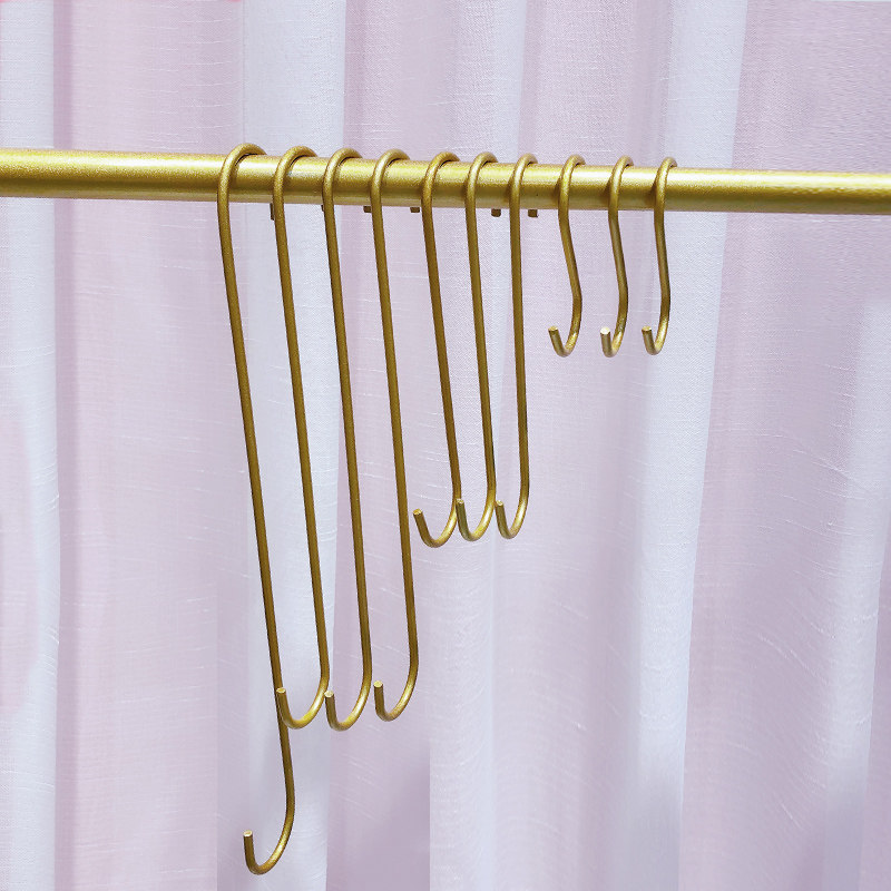 Golden Long S Hook S Type Hook Baking Lacquer Shook Clothing Shop S Hooked hook Hook Son Clothes Hanger Hook