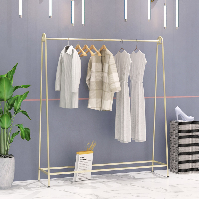 Women's Clothing Store Shelves Clothes Hangers Wedding racks Golden Landing Style Children's Clothing Clothes Hanging in the Island Racks