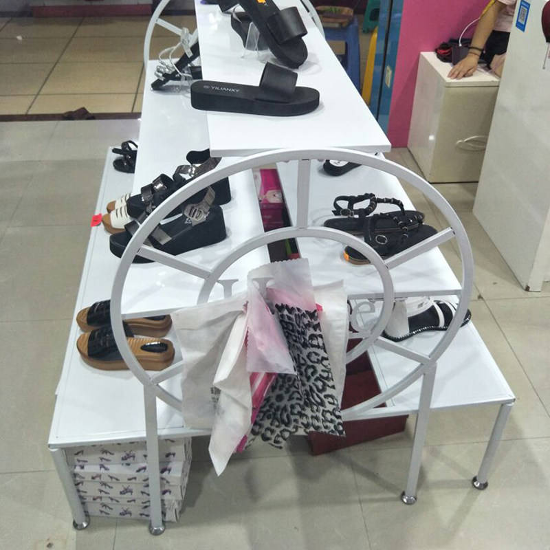 Clothing Store Display Table Middle Island Shelf Multilayer Shoe Rack Bag exhibition cabinet Show Window Display High And Low Flowing Water Table