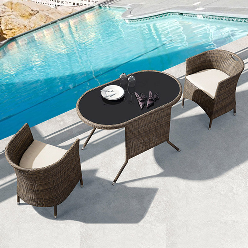Outdoor furniture leisure balcony table and chair rattan outdoor rattan table and chair courtyard patio coffee table three-piece combination