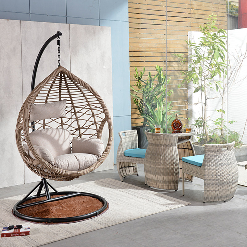 Cradle chair Balcony Balcony Chain 3 piece Rocks Round chair Outdoor Hamming Household Single-person Swing Bird Nest Hanglets