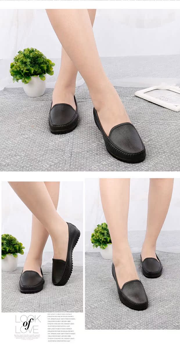 Giày đi mưa thời trang Hàn Quốc nữ thấp giúp giày chống trượt y tá làm việc nhà bếp nông miệng không thấm nước giày ống ngắn làm việc thủy triều - Rainshoes ủng đi mưa cao cổ