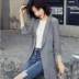Phiên bản 2019 phổ biến của phụ nữ phiên bản tiếng Hàn mới giản dị của đoạn dài thả lỏng mùa xuân và áo khoác sọc mùa thu nữ - Business Suit vest trắng nữ đẹp Business Suit