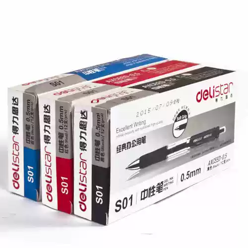 得力 S01 PIN -код 0,5 мм подписывает ручку для ручки ручка Carbon Pen Classic Pend Pen Office Продукты