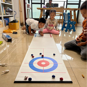 Tabletop Curling Toy Children's Desktop Robot Battle Game Board Game Dry Land Ice Hockey Sand Curling Bowling Props