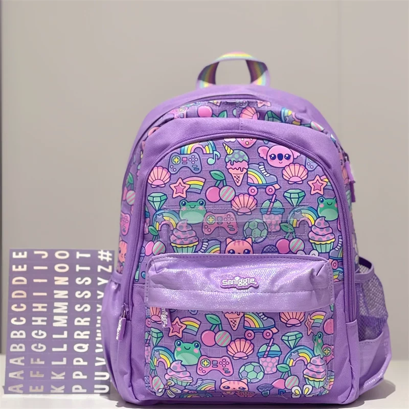 Fuchsia school bag for early age, universal backpack, storage system, 1-3-6 years