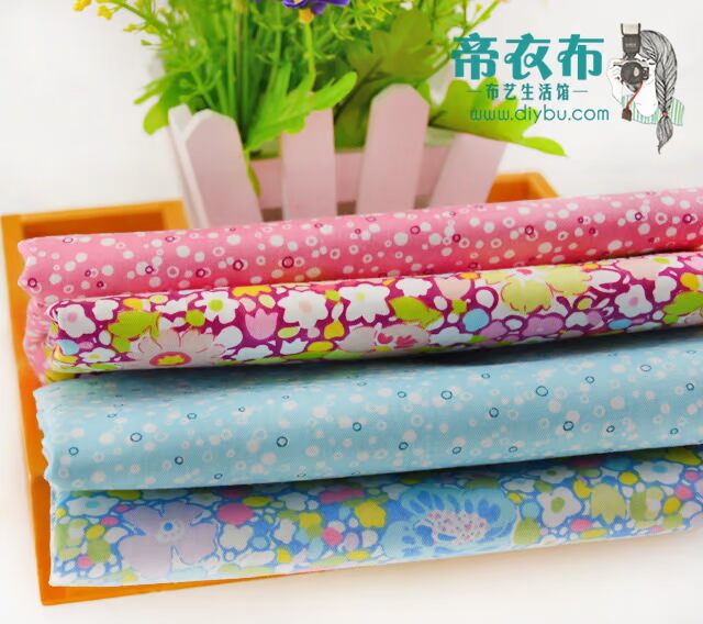 Đầy màu sắc hoa vải màu xanh và bốn màu nở tập hợp vòng tròn bong bóng bông twill vải giường bộ - Vải vải tự làm giá 1 cây vải cotton