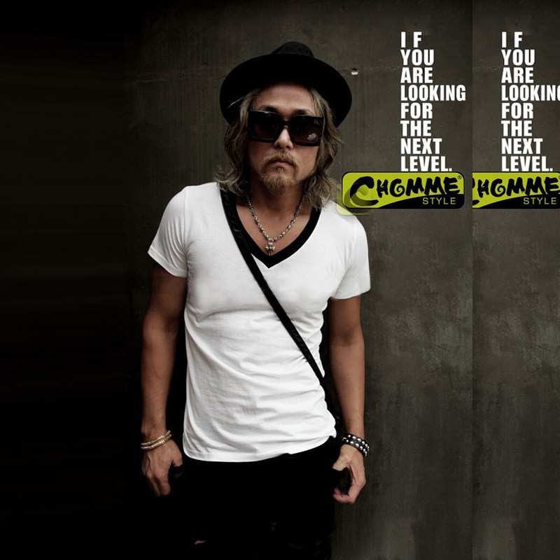 Customize Japan-ROK version of men's V collar short sleeve T-shirt trendy workout with summer dress collared half sleeves on the bottom half sleeves clothes