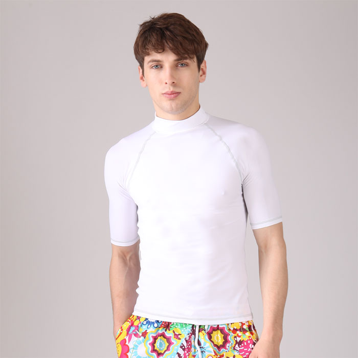 Áo tắm nam tay lùn ngắn tay chia nhỏ hàng đầu Surf UV Áo thun chống nắng Áo tắm nam Áo tắm nhanh khô - Nam bơi đầm quần bơi nam yingfa