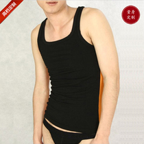 Spring and summer season pure color beating bottom square collar elastic tight and wide shoulder artificial character sports fitness vest mens body type Han version of the tide