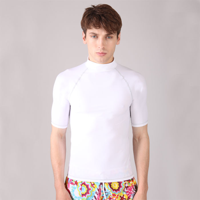 Áo tắm nam tay lùn ngắn tay chia nhỏ hàng đầu Surf UV Áo thun chống nắng Áo tắm nam Áo tắm nhanh khô - Nam bơi đầm quần bơi nam yingfa
