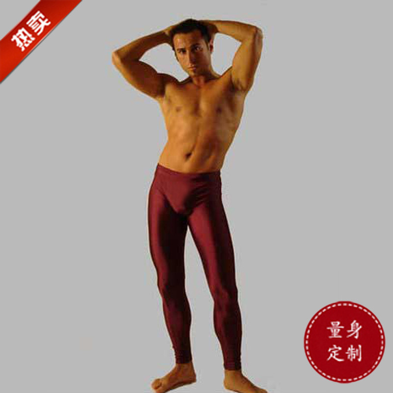 Tight waist long swim trunks men's swim trunks nine points long version of the quick dry professional training racing competition hot spring swim trunks