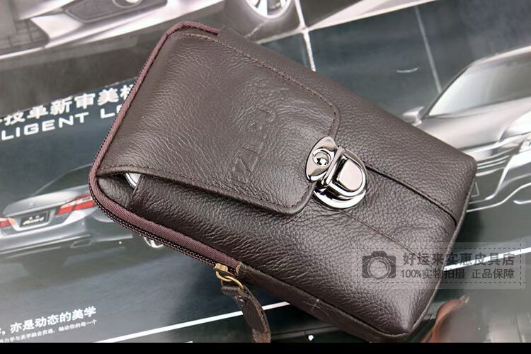 Da thật điện thoại di động túi người đàn ông mặc vành đai 6 inch dưới đây chung của người đàn ông đứng túi điện thoại di động túi người đàn ông thực sự bò thủy triều túi louis vuitton nữ