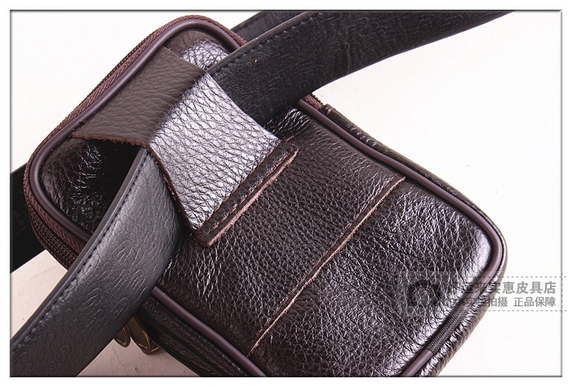 Mới đầu tiên lớp da đôi dây kéo túi 5,7 inch 6 inch 6,5 inch da điện thoại di động túi đeo thắt lưng túi nam túi xách công sở nữ