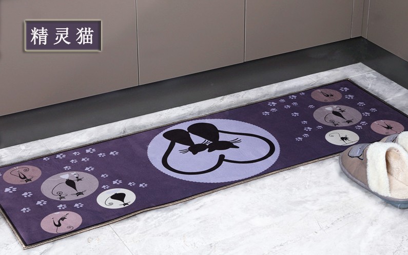 Tinh tế tinh thể nhung bếp mat dầu-proof non-slip không thấm nước bếp thảm thảm máy có thể giặt mat