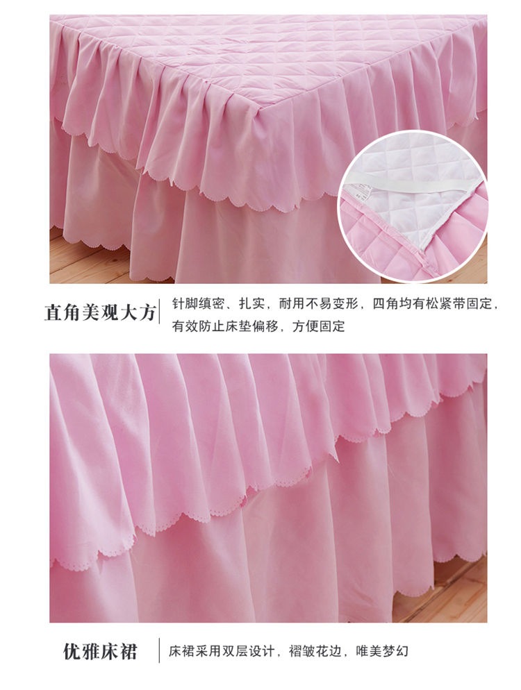 Chăn bông dày trải giường kiểu công chúa cotton cotton quilt 1,5 / 1,8 m giường váy giường bốn bộ chăn ga