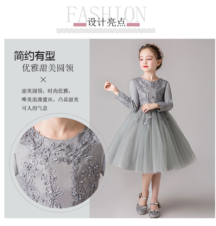 Màu đỏ lớn trẻ em ăn mặc cô gái sinh nhật công chúa váy fluffy chủ piano trang phục guzheng mùa thu và mùa đông váy xinh cho bé
