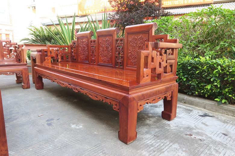 Gỗ gụ đồ nội thất gỗ hồng mộc Miến Điện cuốn sách phong phú lớn ngai vàng quả gỗ hồng ngai ngai để tăng chất liệu dày - Bộ đồ nội thất giường đẹp