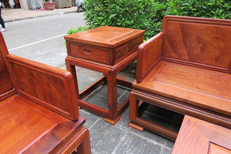 Gỗ gụ nội thất gỗ gụ sofa gỗ gụ Miến Điện tốt lành Sambo 113 sofa trái cây lớn gỗ hồng mộc rực rỡ - Bộ đồ nội thất nội thất phòng ngủ