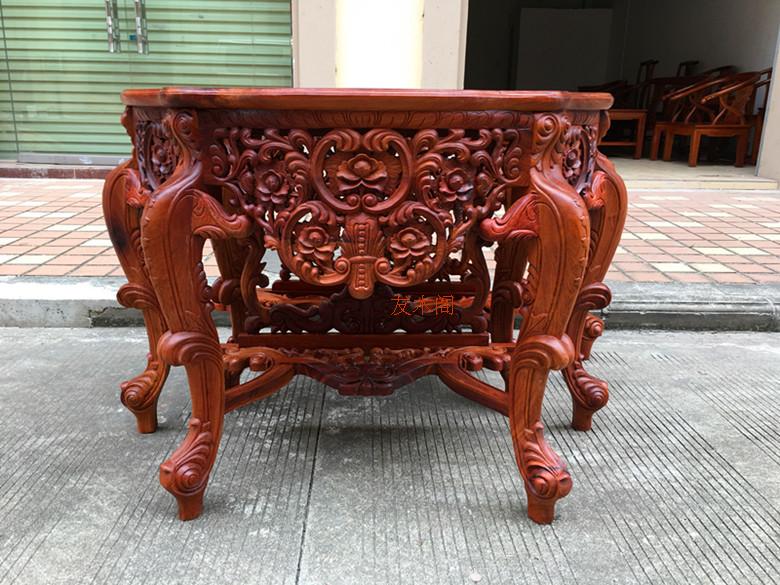 Đồ nội thất bằng gỗ gụ đặc biệt Redwood nửa mặt trăng nền tảng Rosewood nửa mặt trăng Nền gỗ hồng mộc Miến Điện nửa mặt trăng bàn tay chạm khắc - Bàn / Bàn 	bán bàn gỗ cổ điển	