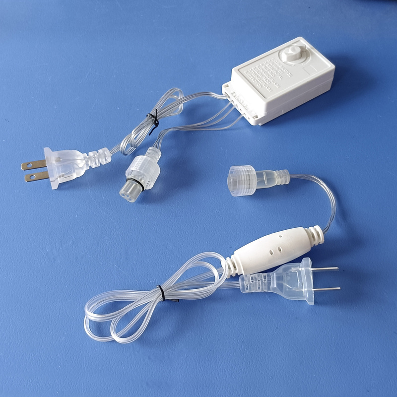 Led String Lights Flashing Extension Cord Three-Pin Male and Female Plug Extension Cable Curtain Lights Christmas Lights Power Plug