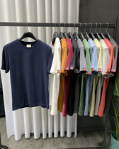 Solid color short-sleeved collection of soft washing hair Foreign Trade mens factory cut-off casual short-sleeved T-shirt mens tide