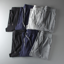 Foreign trade factory sports pants mens trousers loose straight cotton casual pants knitted pants thin size running pants
