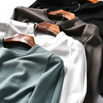 Autumn color Foreign Trade factory cut tail goods mens casual round neck solid color slim sweater sweater tide