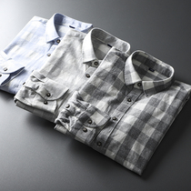 Japanese literature and art fan foreign trade factory cut mens wild fashion casual cotton long sleeve shirt shirt mens tide